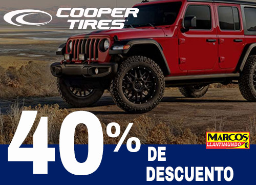 40% de descuento en todas las llantas de la marca Cooper
