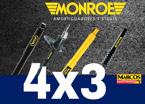 compra 3 amortiguadores Monroe y te regalamos el cuarto